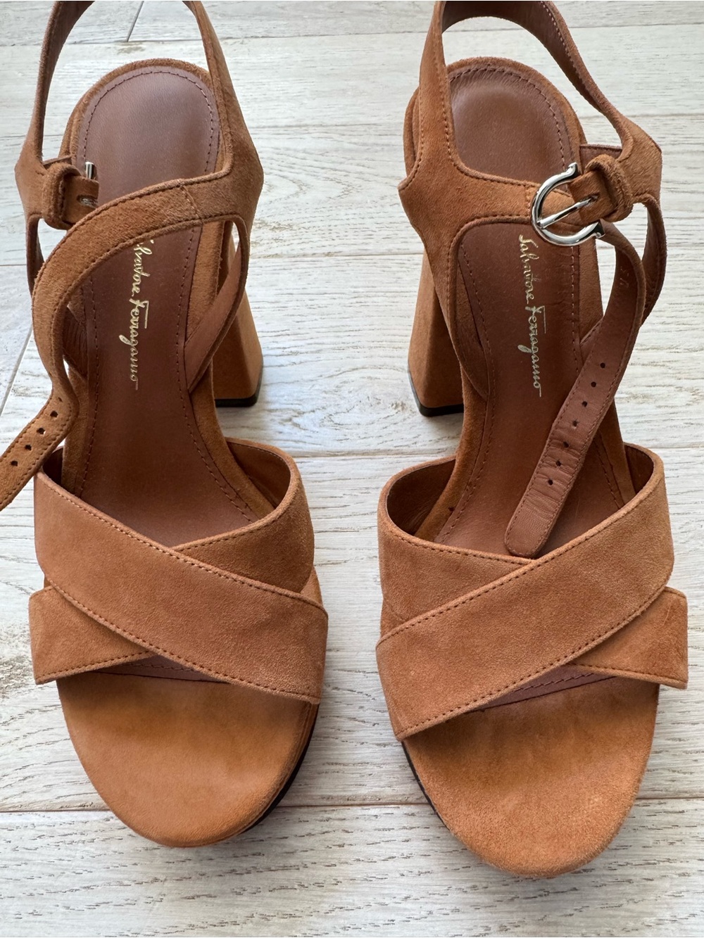 Salvatore Ferragamo lambskin sandals brand new